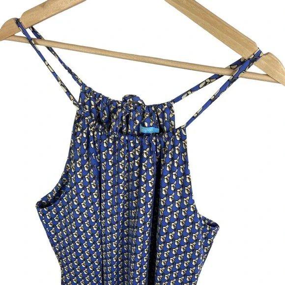 J McLaughlin dress women sz Large halter sleeveless navy blue catalina cloth - Picture 3 of 6
